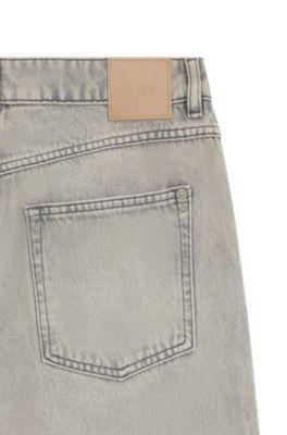 Wide-leg jeans with deep hem slits by HUGO BOSS
