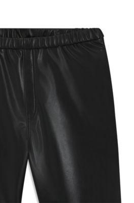 Wide-leg parachute trousers in faux leather by HUGO BOSS