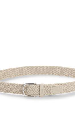 Woven belt with suede trims by HUGO BOSS