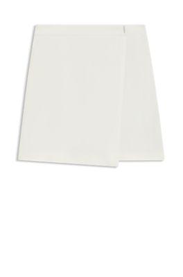 Wrap-front mini skirt in crepe by HUGO BOSS
