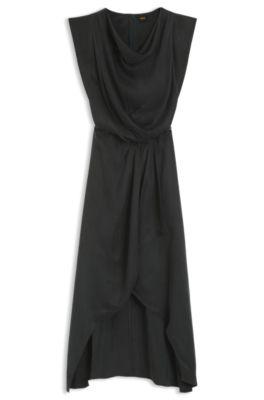 Wrap-skirt dress with cowl neck by HUGO BOSS