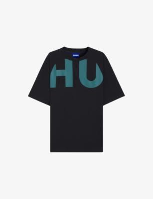 Wraparound-Logo Oversized Cotton-Jersey T-Shirt by HUGO BOSS
