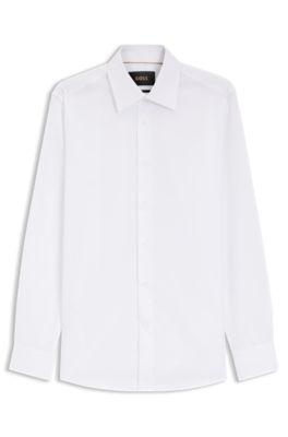 Wrinkle-resistant slim-fit shirt in Italian-made cotton by HUGO BOSS