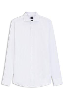 Wrinkle-resistant slim-fit shirt in a cotton blend by HUGO BOSS