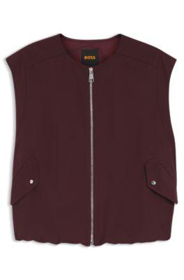 Zip-front waistcoat in twill by HUGO BOSS