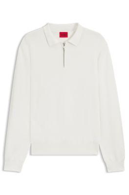Zip-placket sweater in cotton by HUGO BOSS