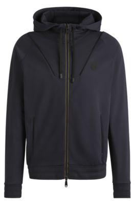 Zip-up hoodie with Double B monogram by HUGO BOSS