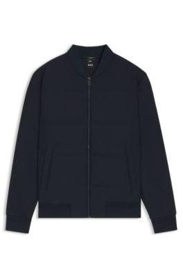 Zip-up sweatshirt with padded front by HUGO BOSS
