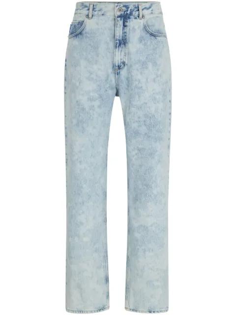 acid-wash straight-leg jeans by HUGO BOSS