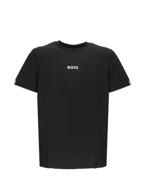 active jacquard-stripe slim-fit T-shirt with logo print by HUGO BOSS