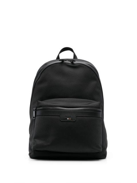 backpack with logo and signature stripe by HUGO BOSS