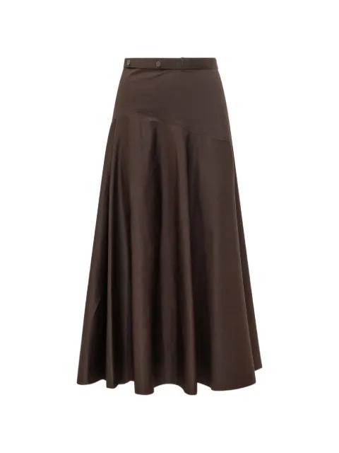 belted A-line skirt in stretch cotton by HUGO BOSS