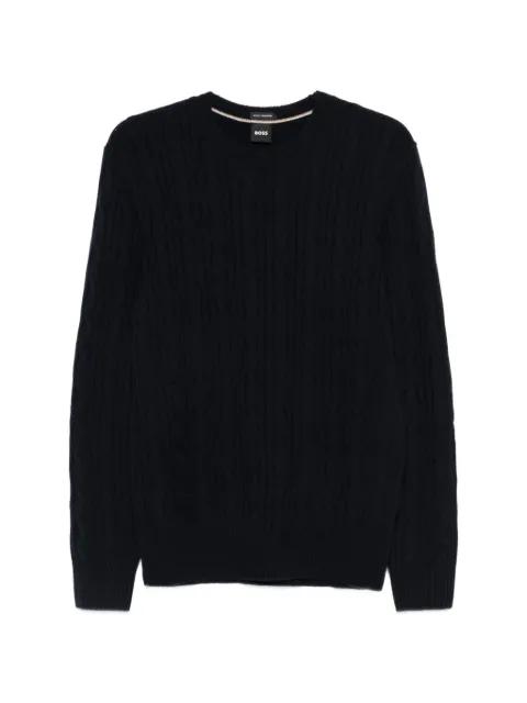 cable-knit V-neck sweater by HUGO BOSS