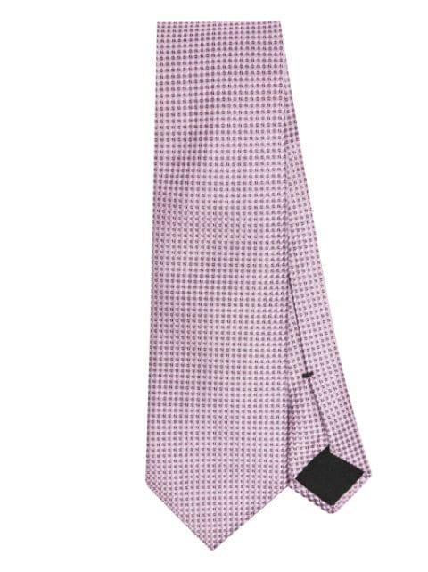 check-pattern silk tie by HUGO BOSS