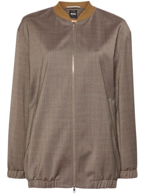 checked wool bomber jacket by HUGO BOSS