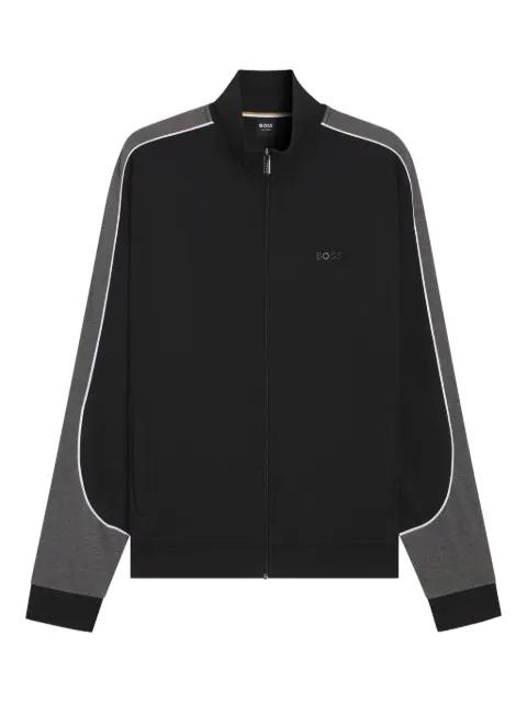 contrast-detail zip-up jacket in a cotton blend by HUGO BOSS