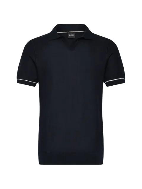 cotton-blend knit polo with horizontal stripe by HUGO BOSS