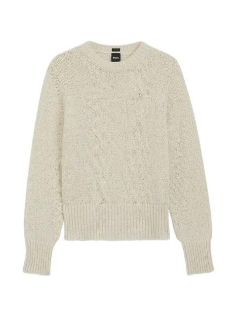 cotton-blend sweater with structured knit by HUGO BOSS