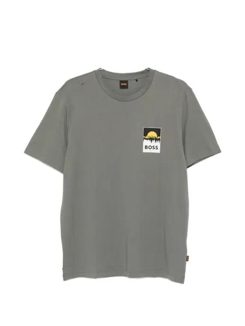 cotton-jersey T-shirt with logo artwork by HUGO BOSS