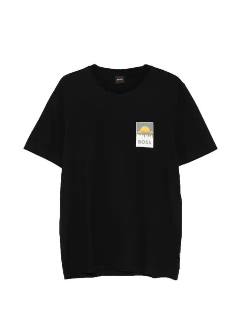 cotton-jersey T-shirt with logo artwork by HUGO BOSS