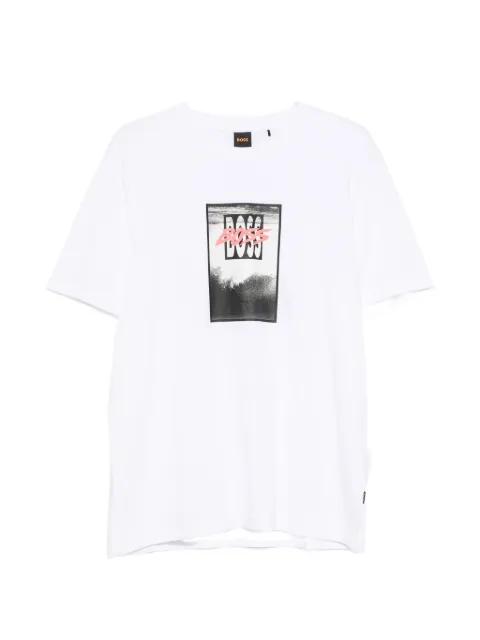 cotton-jersey T-shirt with printed artwork by HUGO BOSS