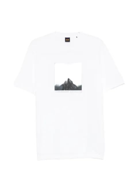 cotton-jersey T-shirt with printed artwork by HUGO BOSS