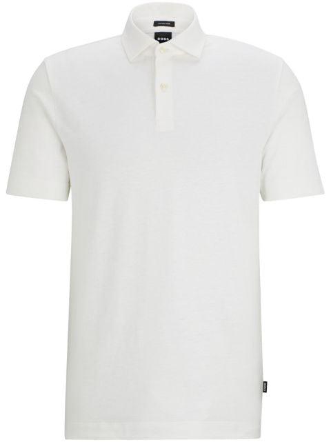 cotton-linen mélange polo shirt by HUGO BOSS