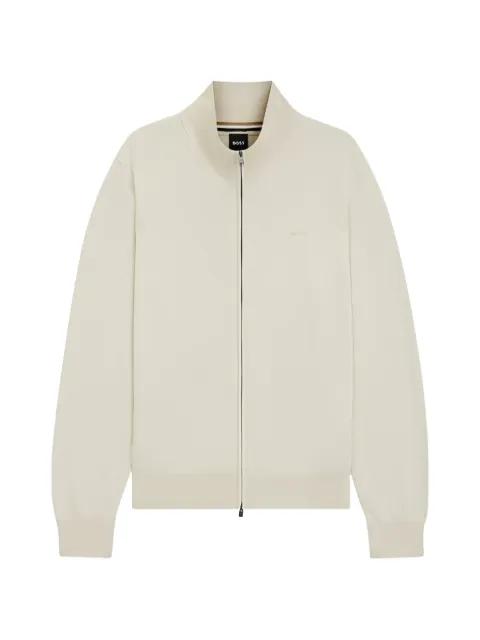 cotton zip-up cardigan by HUGO BOSS