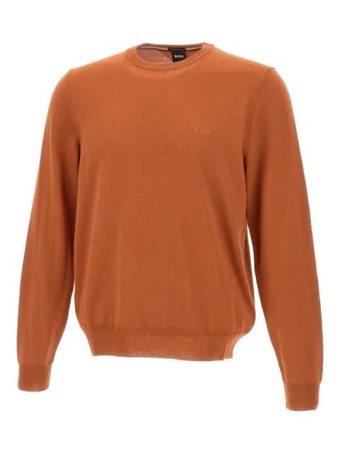 crew neck embroidered sweater by HUGO BOSS