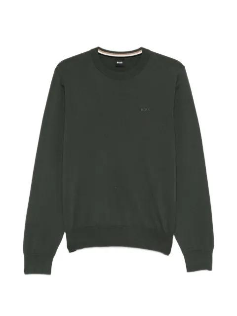 crew-neck stripe trim knitted sweater by HUGO BOSS