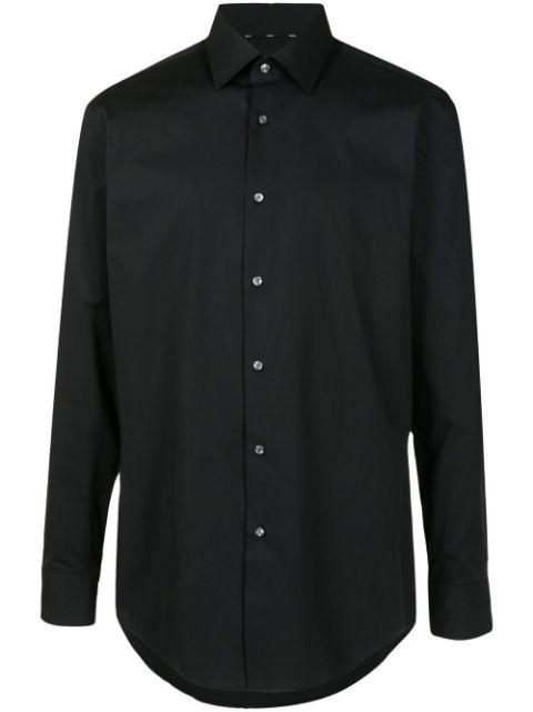 curved-hem button-down shirt by HUGO BOSS