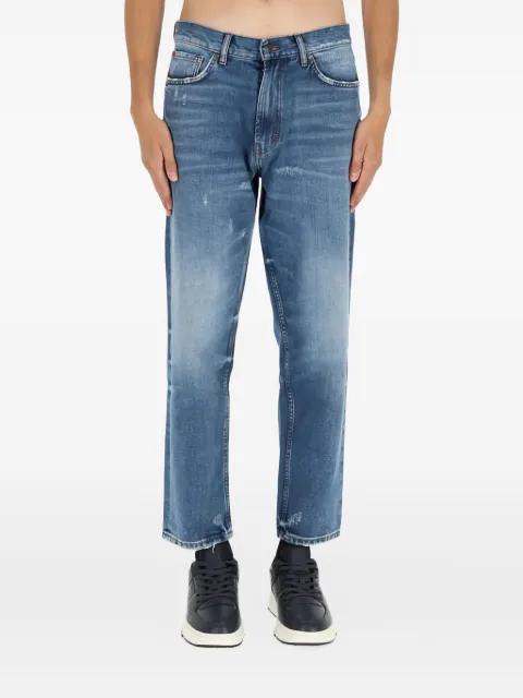 distressed-details logo-patch jeans by HUGO BOSS