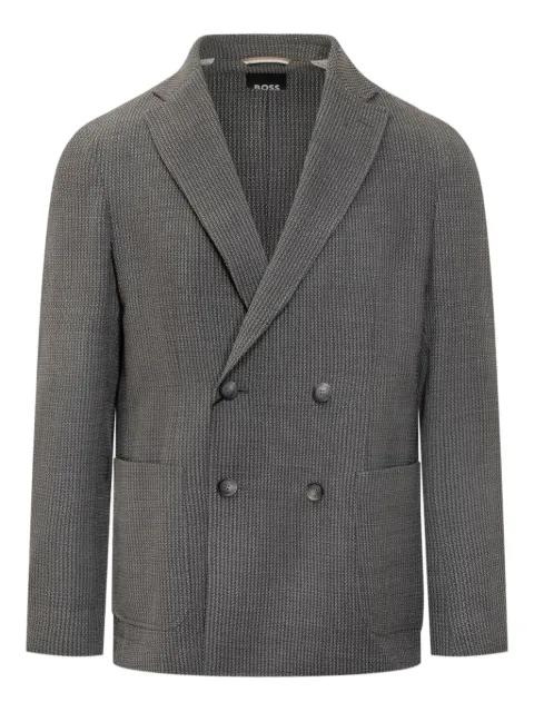 double-breasted checked blazer by HUGO BOSS
