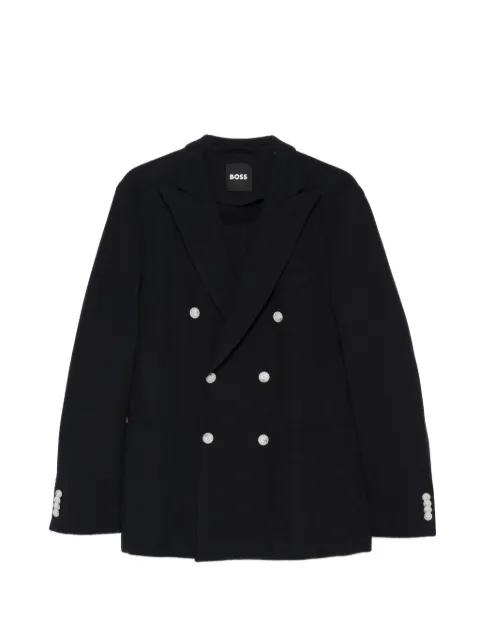 double-breasted cotton blazer by HUGO BOSS
