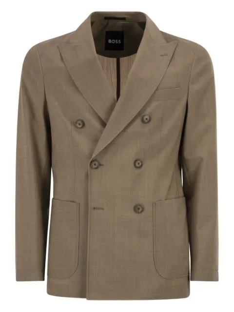 double-breasted pocket-patch blazer by HUGO BOSS