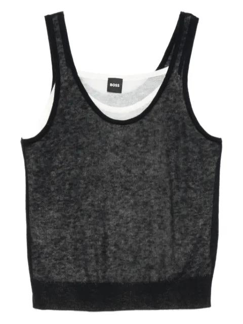 double-layered sheer top by HUGO BOSS