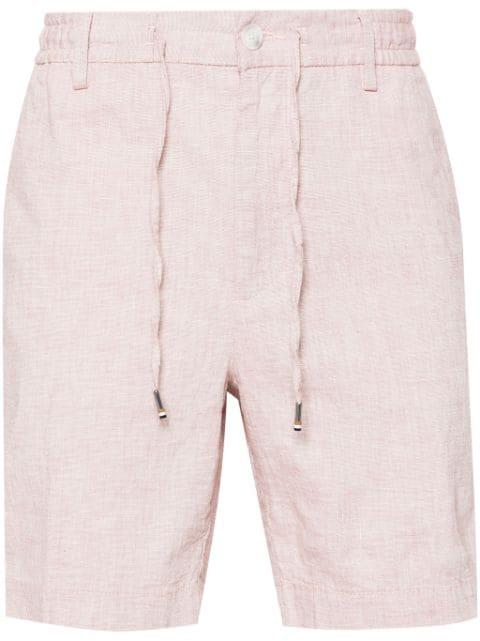 drawstring linen-blend shorts by HUGO BOSS