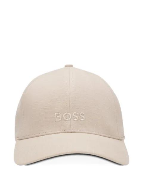 embroidered linen cap by HUGO BOSS