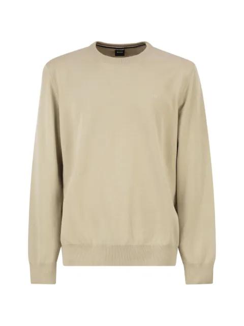 embroidered-logo crew neck sweater by HUGO BOSS