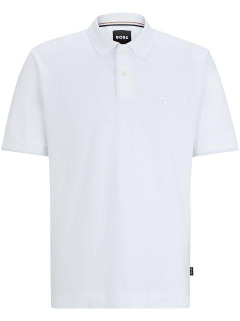 embroidered-monogram cotton polo shirt by HUGO BOSS