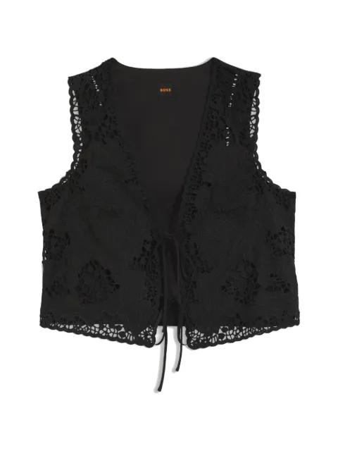embroidered tie-fastening top by HUGO BOSS