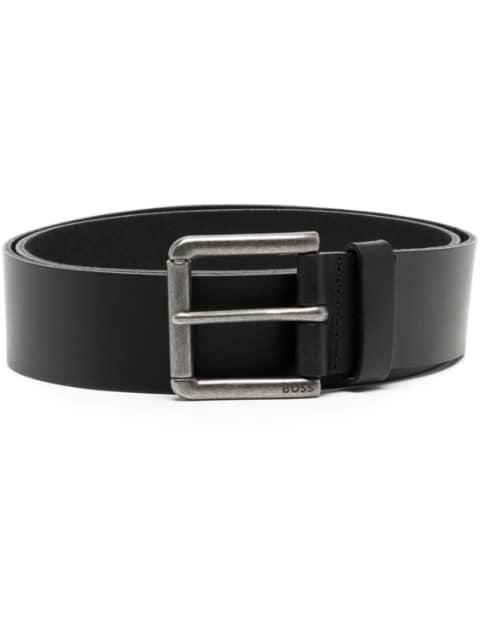 engraved-logo buckle belt by HUGO BOSS