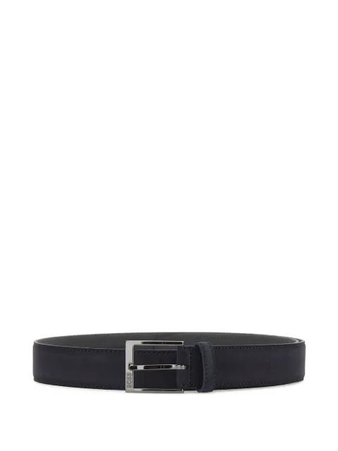 engraved-logo suede belt by HUGO BOSS
