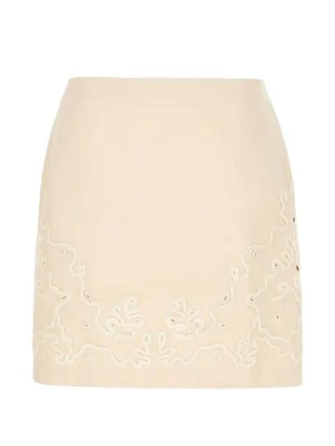 eyelet-embellished embroidered skirt by HUGO BOSS