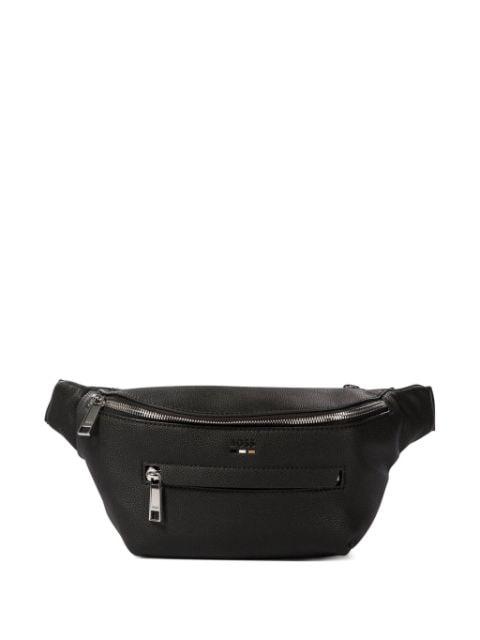faux-leather belt bag with embossed logo by HUGO BOSS