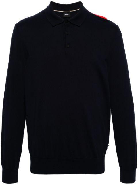 fine-knit polo jumper by HUGO BOSS