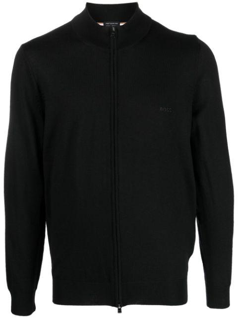 fine-knit zip-up cardigan by HUGO BOSS