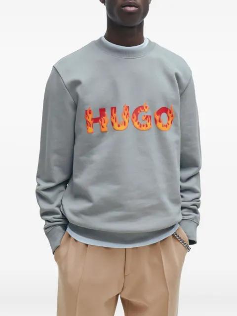 flame-logo cotton sweater by HUGO BOSS