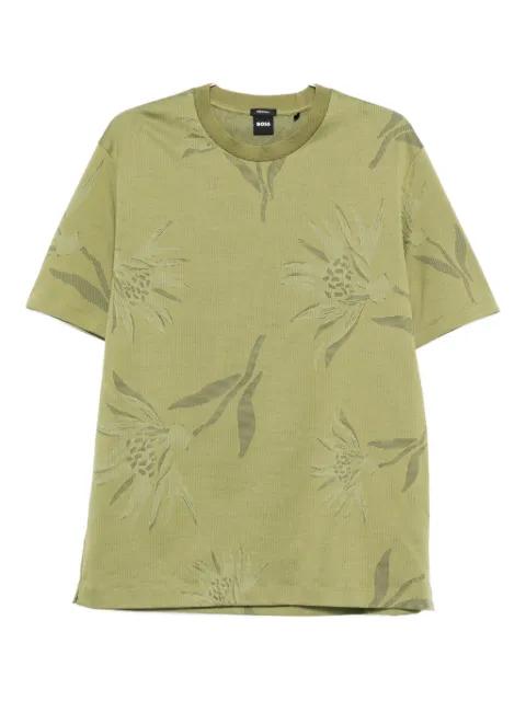 floral-print cotton t-shirt by HUGO BOSS