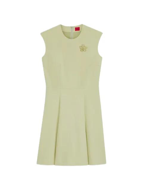 flower-brooch pleated dress by HUGO BOSS